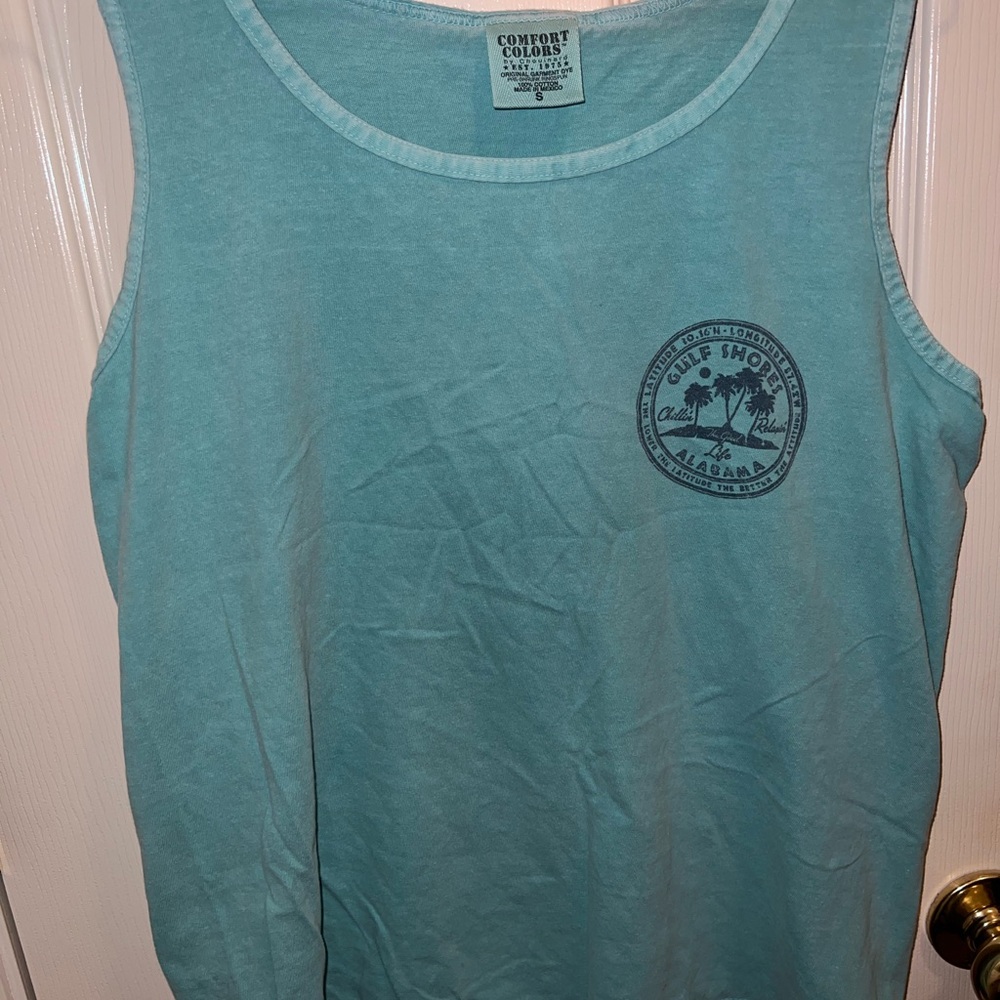 Comfort Colors Gulf Shores Teal Graphic Tank